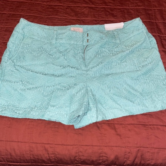 New LOFT Turquoise Lace Shorts - Picture 1 of 5